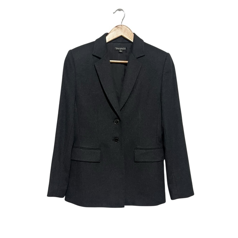 Tahari 100% Cashmere Dark Gray Blazer Size 6